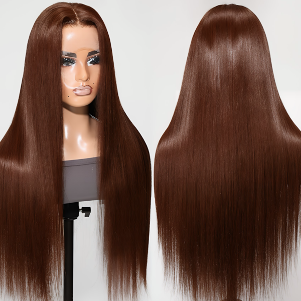 Sleek Bone Straight Auburn Elegance